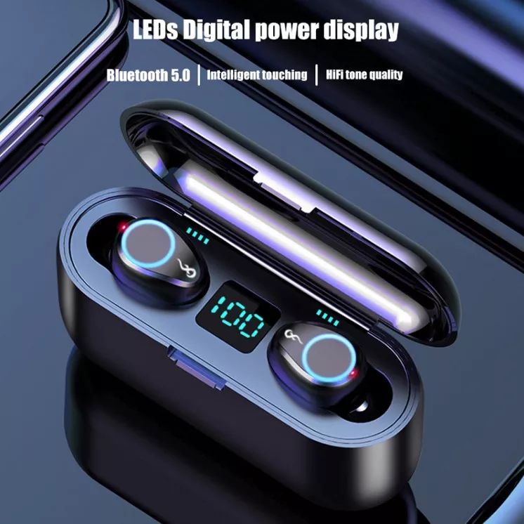 Earphone_F9_TWS03 Bluetooth 5.0 Headset TWS Wireless Earphones Mini Earbuds IPX6 Stereo Headphones