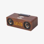 Wooden Digital Alarm Clock Wooden Digital Alarm Clock Speaker FM Radio 10W Wireless Phone Charger LED Clock