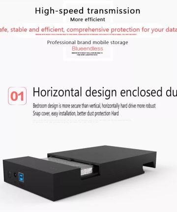 Box USB 3.0 SATA External Hard Drive Case 2.5 and 3.5 Inch Enclosure Caddy HDD SSD