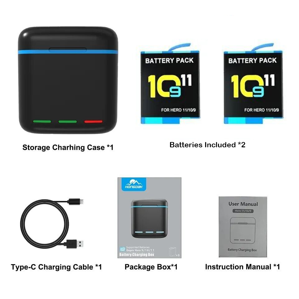 Triple Battery Charger for GoPro-5