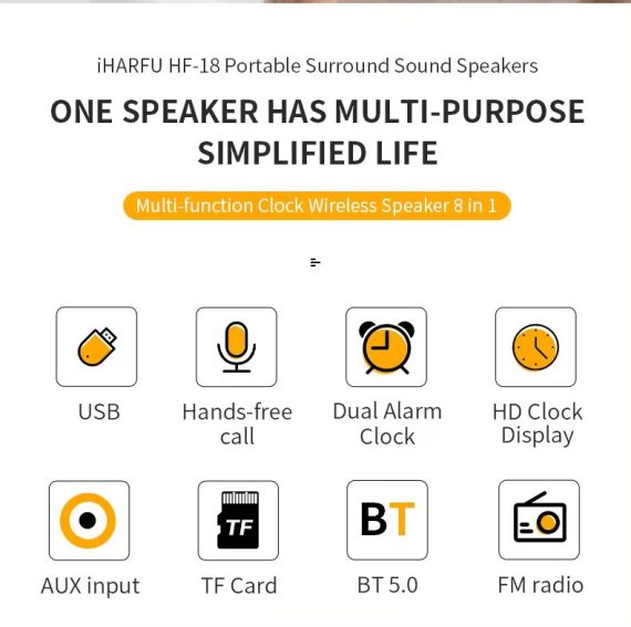 Alarm Clock Charging Bt Speaker
