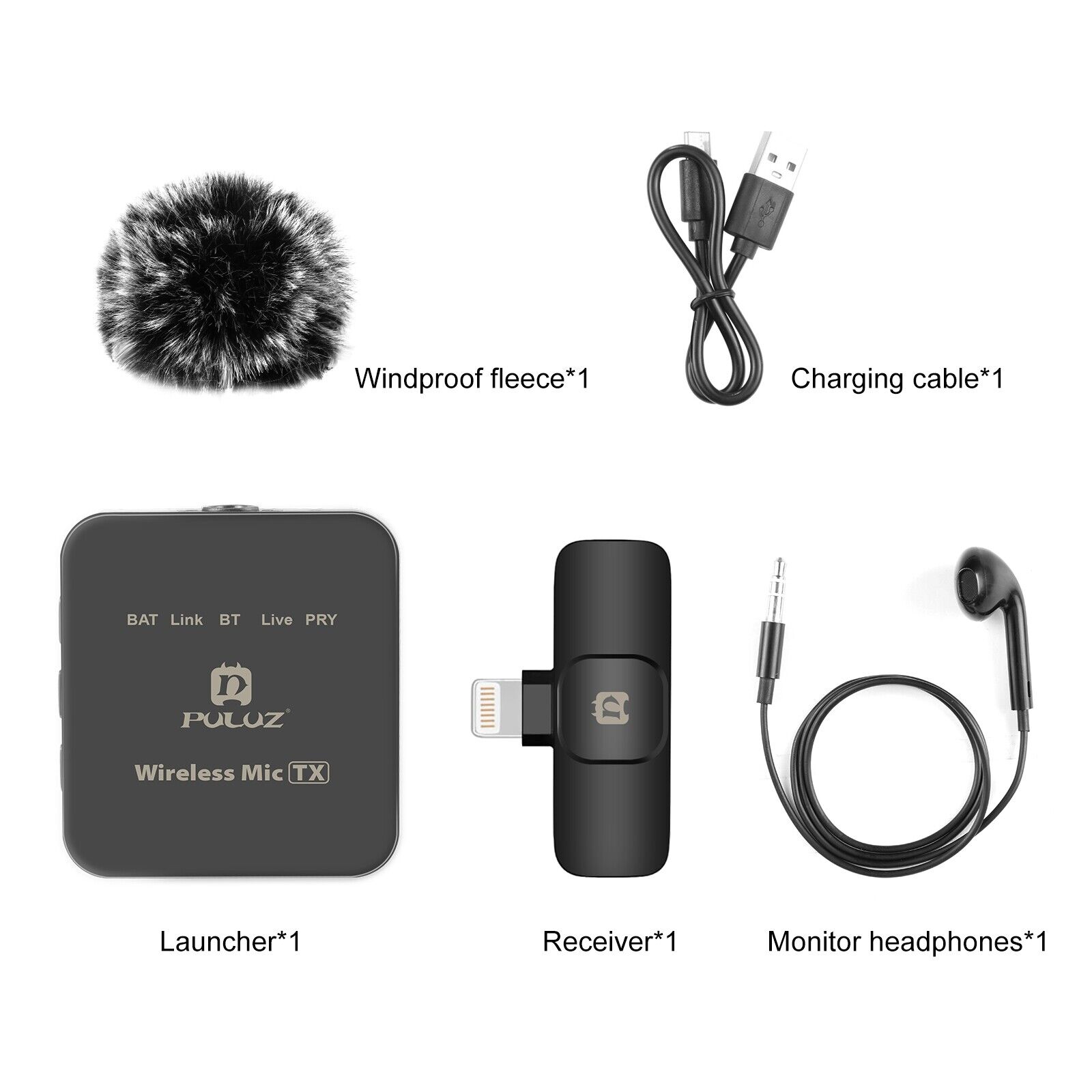 PULUZ Wireless Lavalier Microphone for iPhone