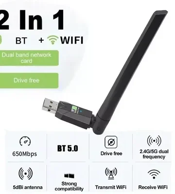 USB WiFi Bluetooth Adapter 2in1