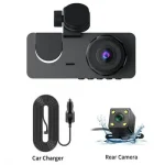 Car Camera Full HD Video Recorder 1080P 3 Channel Dash