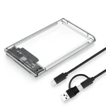 Hard Drive Enclosure 2.5 Inch USB 3.0 Type C SATA External HDD SSD